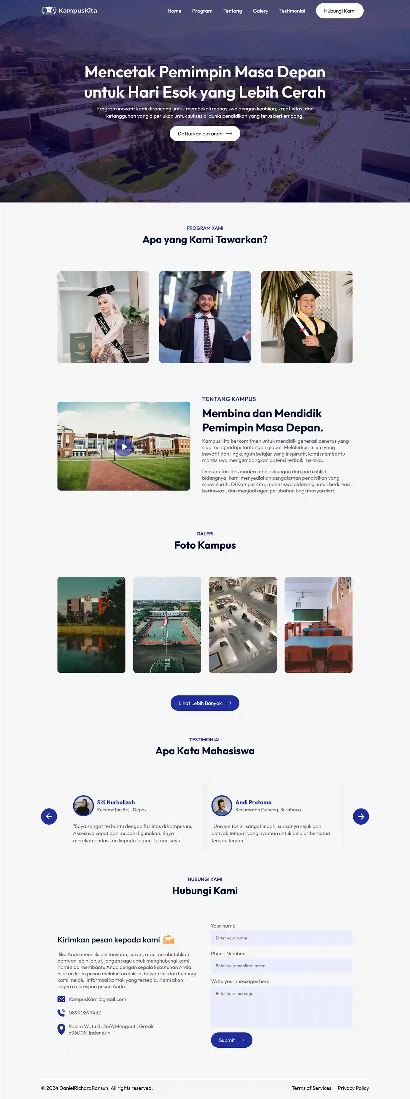 Contoh Website Landing Page Ransite